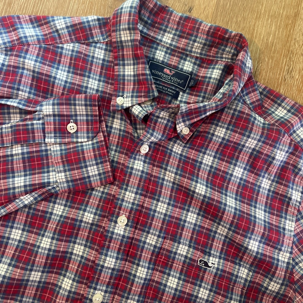 Vineyard Vines Classic Fit Button Down‎ Long Sleeve Murray Shirt Men Large